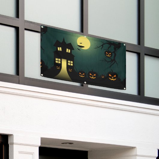 Halloween-Spuk Szene Banner (Äußeres Gebäude)