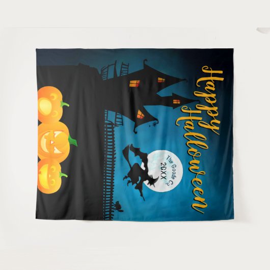 Halloween-Spuk Szene | Benutzerdefinierter Hinterg Wandteppich (Vorderseite (Horizontal))