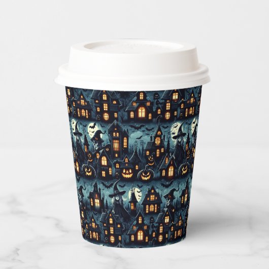 Halloween-Spuk Szene Pappbecher (Links)