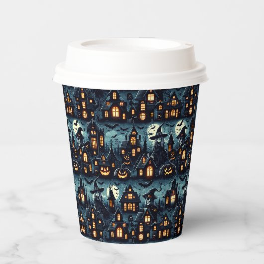 Halloween-Spuk Szene Pappbecher (Vorderseite)