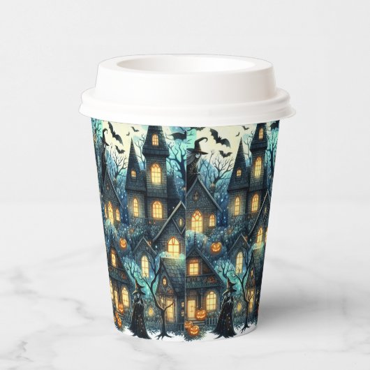Halloween-Spuk Szene Pappbecher (Rechts)