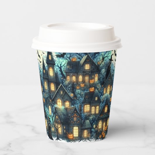 Halloween-Spuk Szene Pappbecher (Vorderseite)