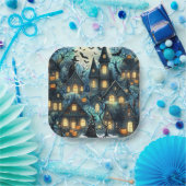 Halloween-Spuk Szene Pappteller (Party)