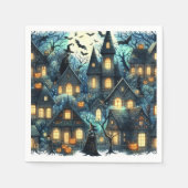 Halloween-Spuk Szene Serviette (Vorderseite)