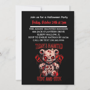 Halloween Spuk Teddy Party Einladung