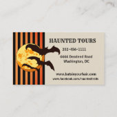 Halloween Spuk Tours Orange Black Visitenkarte (Rückseite)