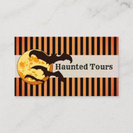 Halloween Spuk Tours Orange Black Visitenkarte