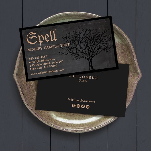 Halloween Spuk Tree Business Card Visitenkarte