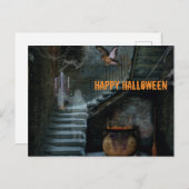Halloween, Spuk Treppe Postkarte (Vorne/Hinten)