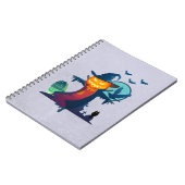 Halloween Spuk Vogelscheuche mit Fledermäusen und Notizblock (Linke Seite)