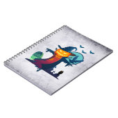 Halloween Spuk Vogelscheuche mit Fledermäusen und  Notizblock (Linke Seite)