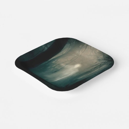 Halloween - Spuk Wald 3 Pappteller (Gewinkelt)