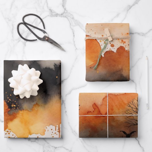 Halloween Spuk Waldkostüme und Cocktail Geschenkpapier Set (Vorderseite)