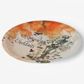 Halloween Spuk Waldkostüme und Cocktail Pappteller (Schrägansicht)