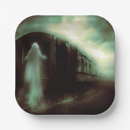 Halloween - Spuk Zug 1 Pappteller (Vorderseite)