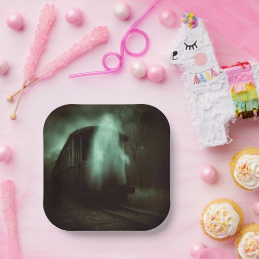 Halloween - Spuk Zug 2 Pappteller (Party)