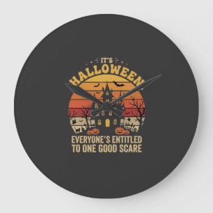 Halloween Spukhaus Ein Guter Schrecken Design_1 Große Wanduhr