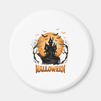 Halloween Spukhaus Fledermaus Mond Grafikdesign Magnet