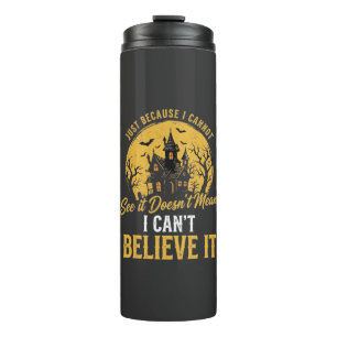 Halloween Spukhaus Glaube Es Design_1 Thermosbecher