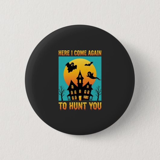 Halloween Spukhaus hängt mit meinen Hexen Button (Vorderseite)