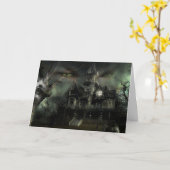 Halloween Spukhaus Karte (Gelbe Blume)