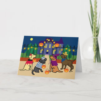 Halloween Spukhaus Labradors Karte