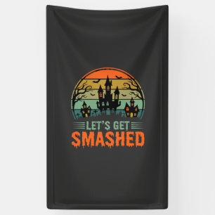 Halloween Spukhaus Lasst Uns Zerstört Retro Banner