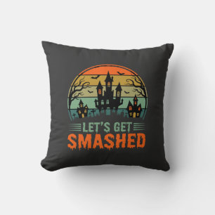 Halloween Spukhaus Lasst Uns Zerstört Retro Kissen