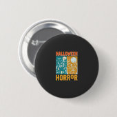 Halloween Spukhaus Mond Skelett Design_1 Button (Vorne & Hinten)