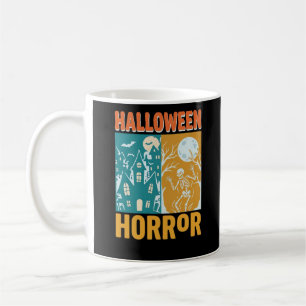 Halloween Spukhaus Mond Skelett Design_1 Kaffeetasse