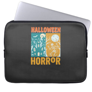 Halloween Spukhaus Mond Skelett Design_1 Laptopschutzhülle