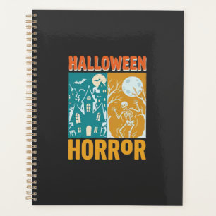 Halloween Spukhaus Mond Skelett Design_1 Planer