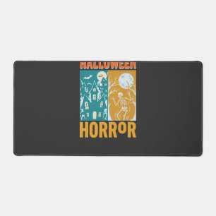 Halloween Spukhaus Mond Skelett Design_1 Schreibtischunterlage