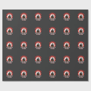Halloween Spukhaus Mondlicht Hexe Geschenkpapier