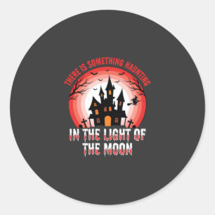 Halloween Spukhaus Mondlicht Hexe Runder Aufkleber