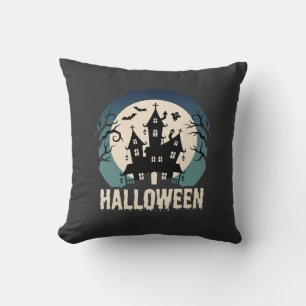 Halloween Spukhaus Mondlicht Vektor Kissen