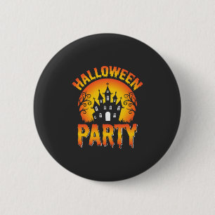 Halloween Spukhaus-Party-Vektor Button