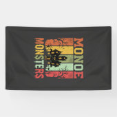 Halloween Spukhaus Retro-Monster Banner (Horizontal)