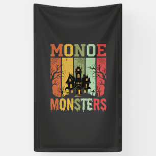 Halloween Spukhaus Retro-Monster Banner