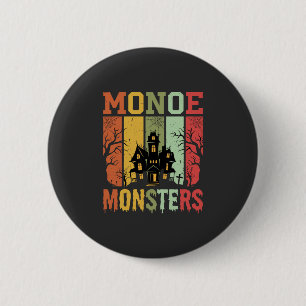 Halloween Spukhaus Retro-Monster Button