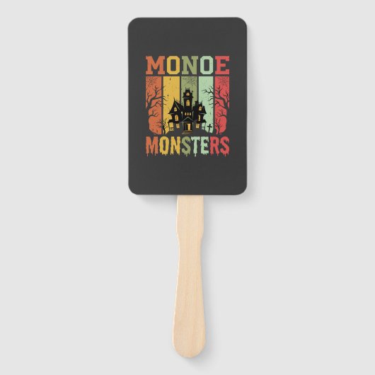 Halloween Spukhaus Retro-Monster Fächer (Vorderseite)