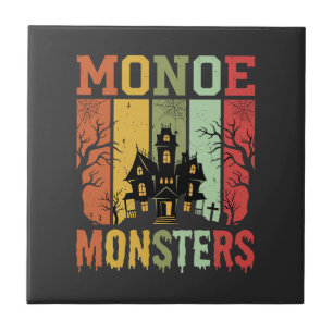 Halloween Spukhaus Retro-Monster Fliese
