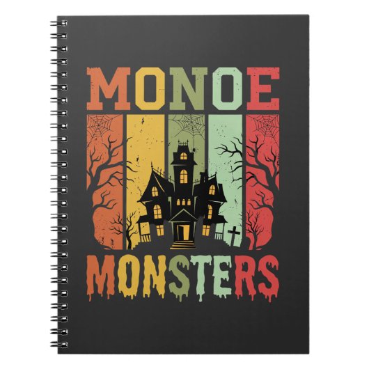 Halloween Spukhaus Retro-Monster Notizblock (Vorderseite)