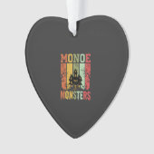 Halloween Spukhaus Retro-Monster Ornament (Vorderseite)