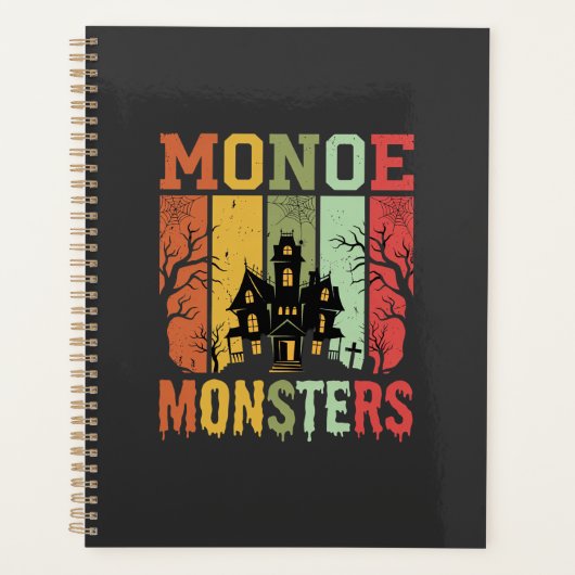 Halloween Spukhaus Retro-Monster Planer (Vorderseite)