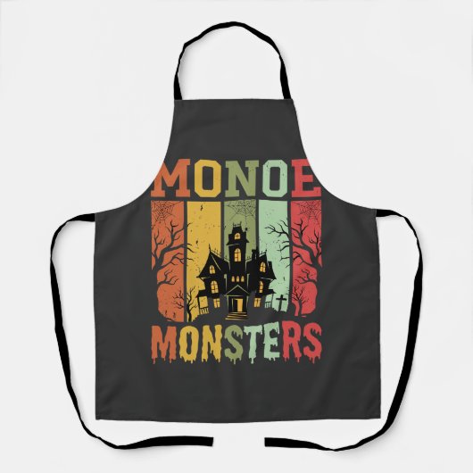 Halloween Spukhaus Retro-Monster Schürze (Vorderseite)