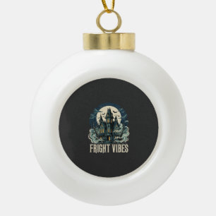 Halloween Spukhaus Schreckens-Vibes-Design Keramik Kugel-Ornament