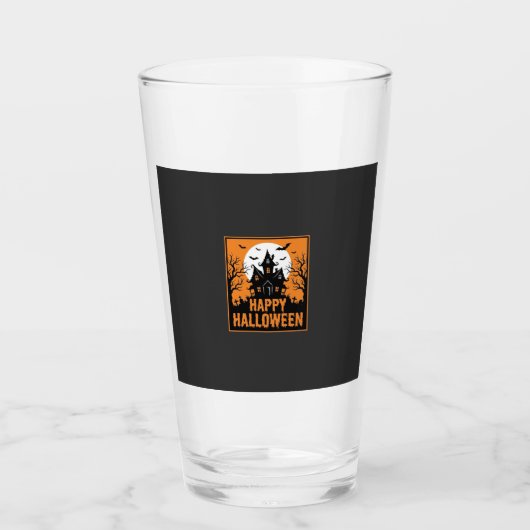 Halloween Spukhaus Silhouette Vektordesign_1 Glas (Vorderseite)