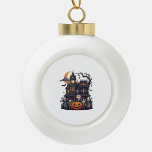 Halloween Spukhaus Skelette Kürbis Geist Cr Keramik Kugel-Ornament