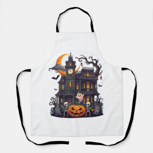 Halloween Spukhaus Skelette Kürbis Geist Cr Schürze